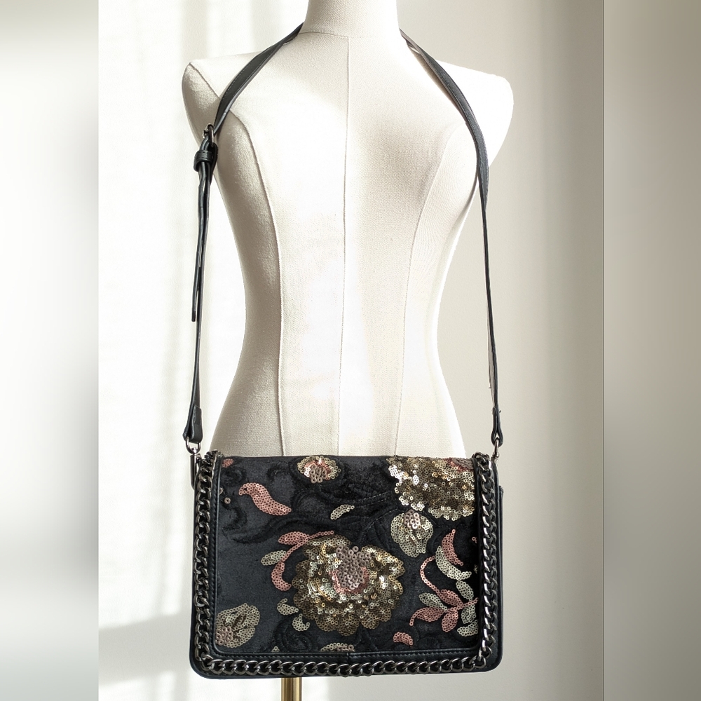 Aldo Lovayllan Crossbody Bag sequin Floral Embroidered